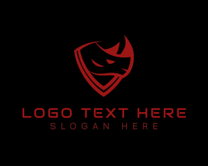 Aggressive - Tough Rhinoceros Shield logo design