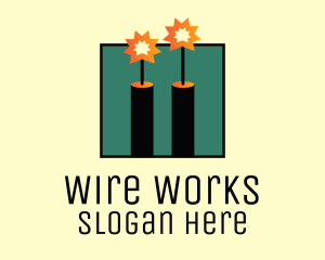 Wire - Twin Dynamite Badge logo design