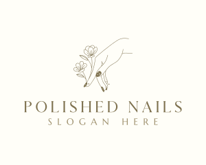 Floral Hand Nails logo design