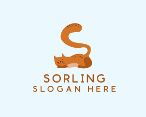 Playful Cat Letter S logo design