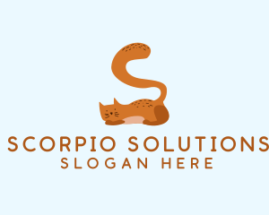 Playful Cat Letter S logo design