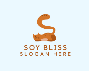 Playful Cat Letter S logo design