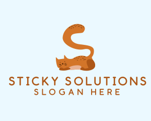 Playful Cat Letter S logo design