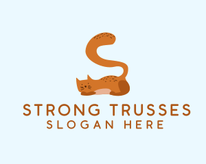 Playful Cat Letter S logo design