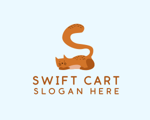 Playful Cat Letter S logo design