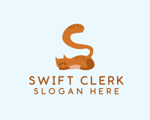 Playful Cat Letter S logo design