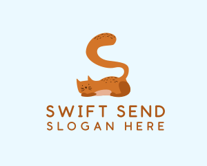 Playful Cat Letter S logo design