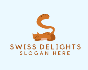 Playful Cat Letter S logo design