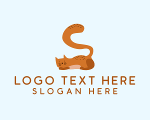 Cat - Playful Cat Letter S logo design
