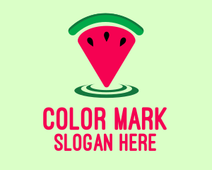 Marker - Watermelon Location Pin logo design