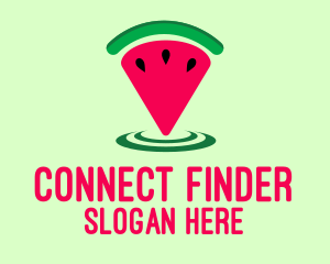 Watermelon Location Pin logo design