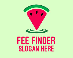 Watermelon Location Pin logo design