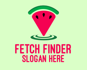 Watermelon Location Pin logo design