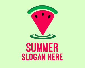 Watermelon Location Pin logo design