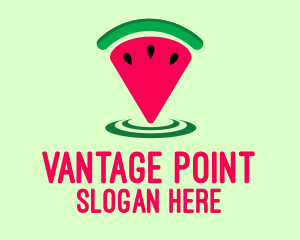 Point - Watermelon Location Pin logo design