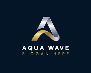 Premium Metallic Wave Letter A logo design