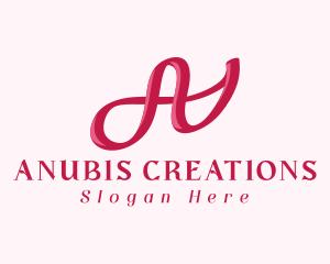 Pink Feminine Letter A logo design