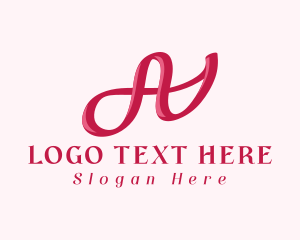 Yoga - Pink Feminine Letter A logo design