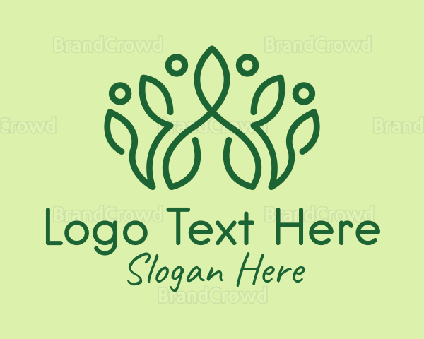 Green Botanical Crown Logo