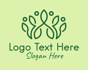 Tiara - Green Botanical Crown logo design