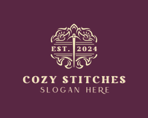 Handcrafted Needle Stitching logo design