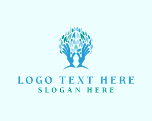 Leaf - Tree Hand Wellness logo design