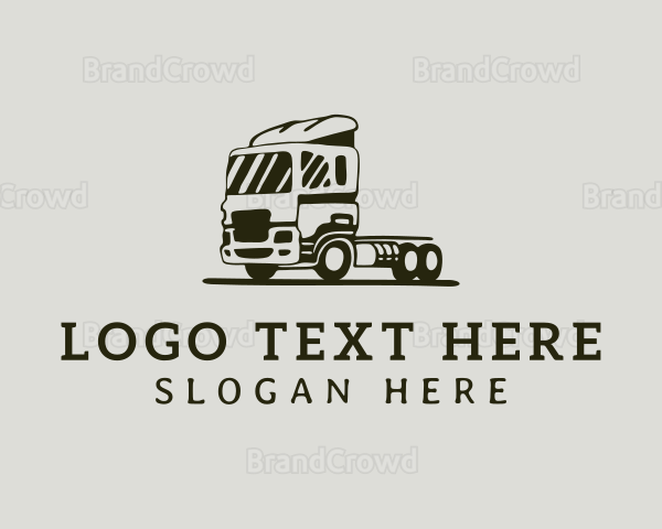 Flatbed Truck Shipping Logo