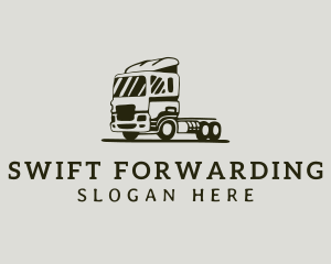 Flatbed Truck Shipping logo design