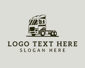 Delivery - Flatbed Truck Shipping logo design