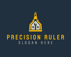 Ruler - House Construction Carpentry Tools logo design