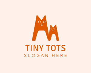 Babysitting - Cat Kitten Family logo design