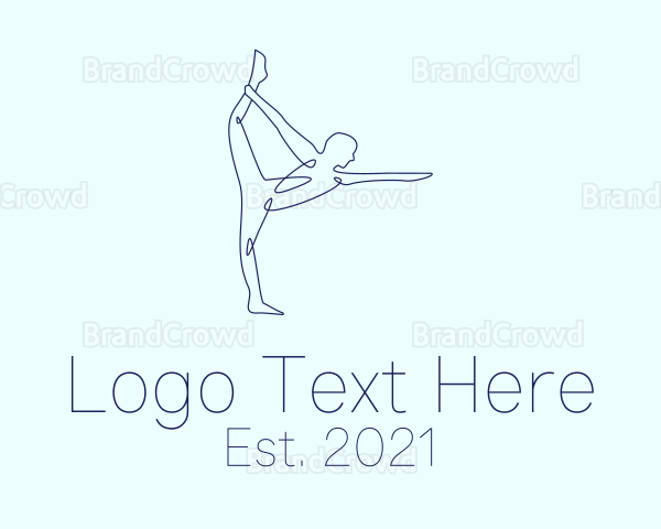 Monoline Stretching Pose Logo