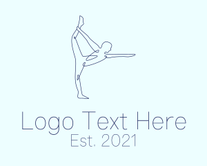 Stretch - Monoline Stretching Pose logo design