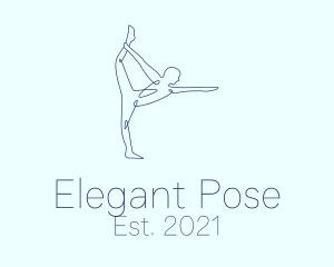 Pose - Monoline Stretching Pose logo design