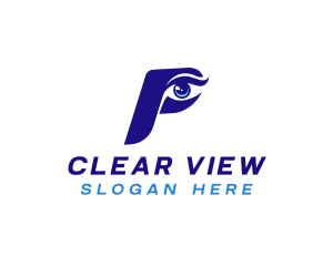 Vision - Eye Vision Letter P logo design