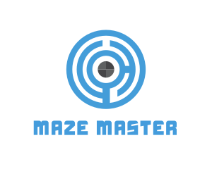 Labyrinth - Blue Maze Target logo design