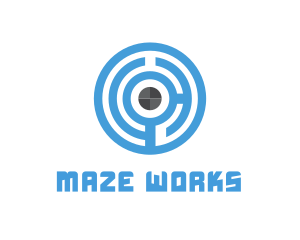 Blue Maze Target logo design