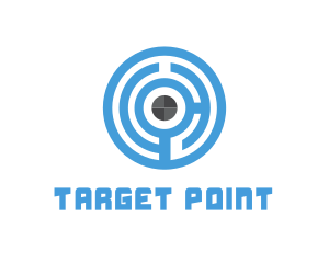 Aim - Blue Maze Target logo design