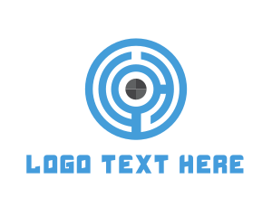 Outlines - Blue Maze Target logo design