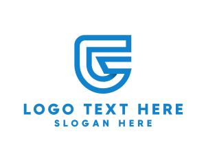 Text - Shield Outline Letter G logo design