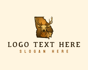 Map - Georgia Antler Deer logo design