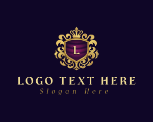 Luxury - Flourish Crown Shield logo design