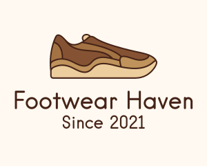 Brown Sneakers Footwear logo design