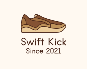 Brown Sneakers Footwear logo design