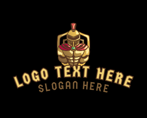 Larp - Gold Gaming Knight logo design