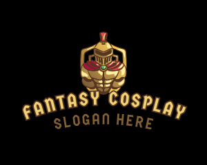 Cosplay - Gold Gaming Knight logo design