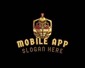 Helmet - Gold Gaming Knight logo design
