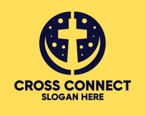 Cross - Crescent Christian Cross logo design