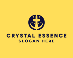 Crescent Christian Cross  logo design