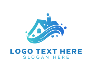Cleaning - House Water Splash logo design